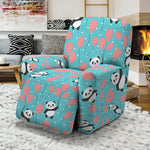 Cute Panda And Balloon Pattern Print Recliner Slipcover