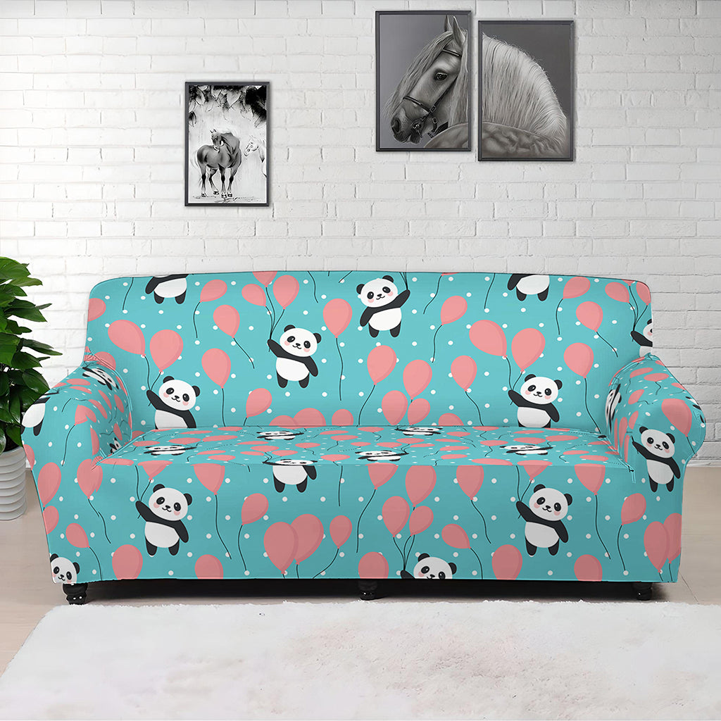 Cute Panda And Balloon Pattern Print Sofa Cover