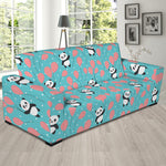 Cute Panda And Balloon Pattern Print Sofa Slipcover