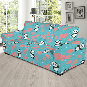 Cute Panda And Balloon Pattern Print Sofa Slipcover