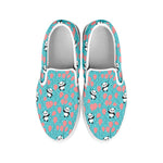 Cute Panda And Balloon Pattern Print White Slip On Shoes