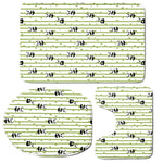 Cute Panda And Bamboo Pattern Print 3 Piece Bath Mat Set