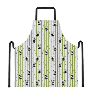 Cute Panda And Bamboo Pattern Print Apron