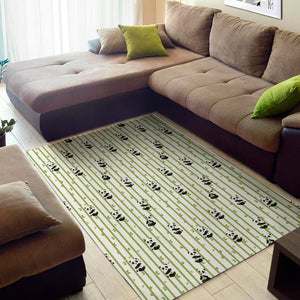 Cute Panda And Bamboo Pattern Print Area Rug