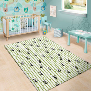 Cute Panda And Bamboo Pattern Print Area Rug