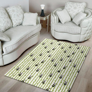 Cute Panda And Bamboo Pattern Print Area Rug