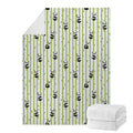 Cute Panda And Bamboo Pattern Print Blanket
