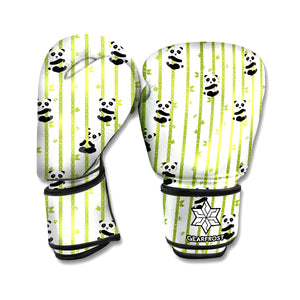 Cute Panda And Bamboo Pattern Print Boxing Gloves