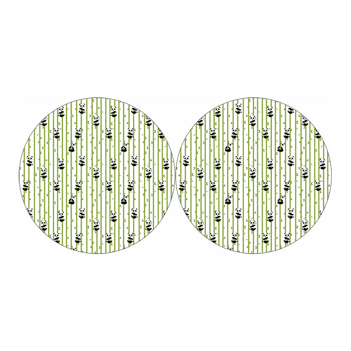 Cute Panda And Bamboo Pattern Print Car Coasters