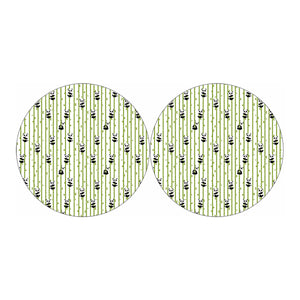 Cute Panda And Bamboo Pattern Print Car Coasters