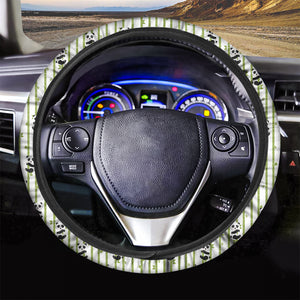 Cute Panda And Bamboo Pattern Print Car Steering Wheel Cover