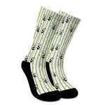 Cute Panda And Bamboo Pattern Print Crew Socks