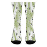 Cute Panda And Bamboo Pattern Print Crew Socks