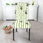 Cute Panda And Bamboo Pattern Print Dining Chair Slipcover