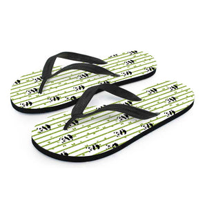 Cute Panda And Bamboo Pattern Print Flip Flops