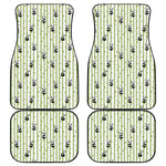 Cute Panda And Bamboo Pattern Print Front and Back Car Floor Mats