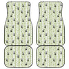 Cute Panda And Bamboo Pattern Print Front and Back Car Floor Mats