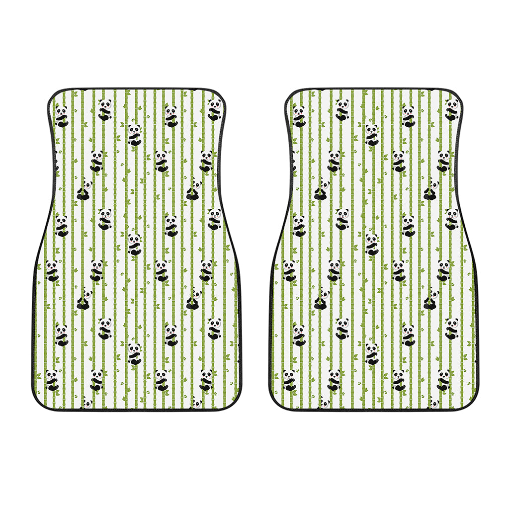 Cute Panda And Bamboo Pattern Print Front Car Floor Mats