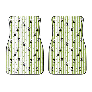 Cute Panda And Bamboo Pattern Print Front Car Floor Mats