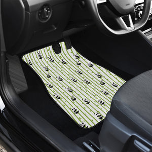 Cute Panda And Bamboo Pattern Print Front Car Floor Mats