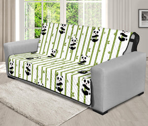 Cute Panda And Bamboo Pattern Print Futon Protector