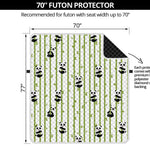 Cute Panda And Bamboo Pattern Print Futon Protector