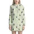 Cute Panda And Bamboo Pattern Print Pullover Hoodie Dress