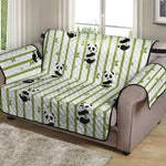 Cute Panda And Bamboo Pattern Print Loveseat Protector