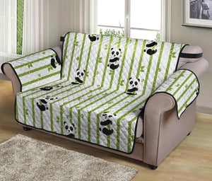 Cute Panda And Bamboo Pattern Print Loveseat Protector