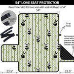 Cute Panda And Bamboo Pattern Print Loveseat Protector