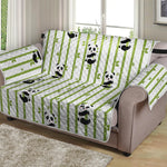 Cute Panda And Bamboo Pattern Print Loveseat Protector