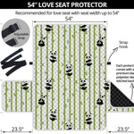 Cute Panda And Bamboo Pattern Print Loveseat Protector