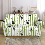 Cute Panda And Bamboo Pattern Print Loveseat Slipcover