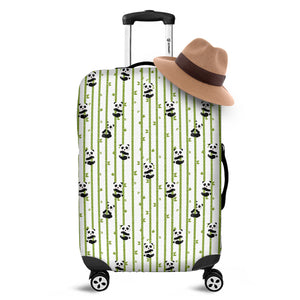 Cute Panda And Bamboo Pattern Print Luggage Cover