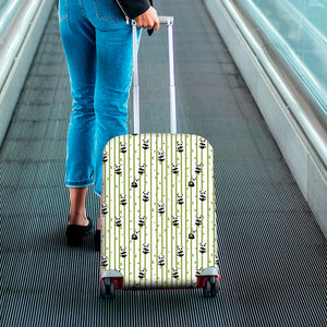 Cute Panda And Bamboo Pattern Print Luggage Cover