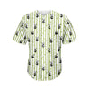 Cute Panda And Bamboo Pattern Print Men's Baseball Jersey