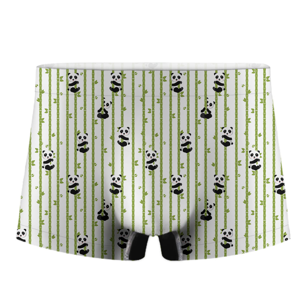 Cute Panda And Bamboo Pattern Print Men's Boxer Briefs