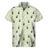 Cute Panda And Bamboo Pattern Print Men's Short Sleeve Shirt