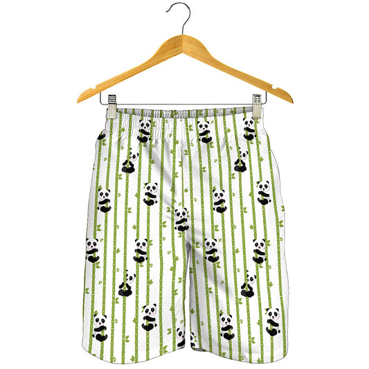 Cute Panda And Bamboo Pattern Print Men's Shorts