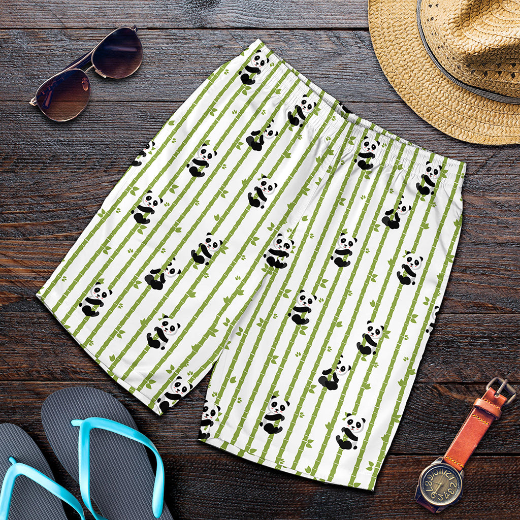 Cute Panda And Bamboo Pattern Print Men's Shorts