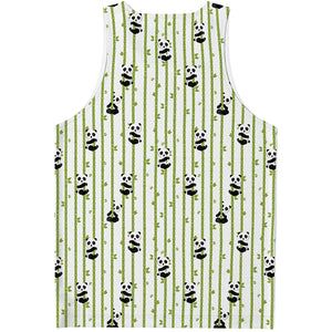 Cute Panda And Bamboo Pattern Print Men's Tank Top