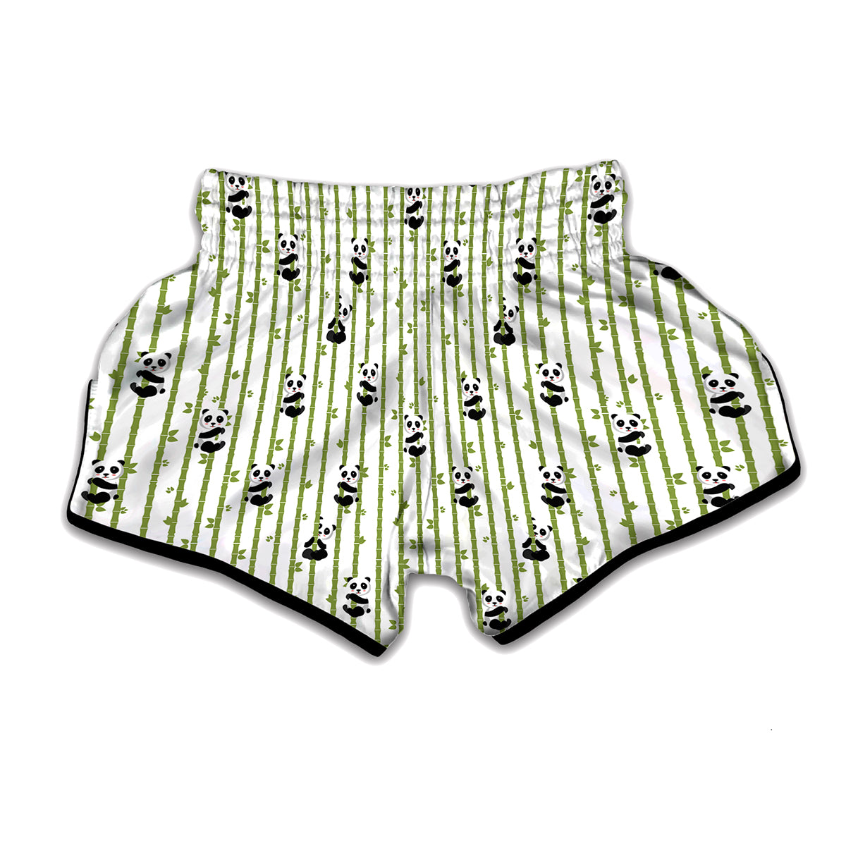 Cute Panda And Bamboo Pattern Print Muay Thai Boxing Shorts