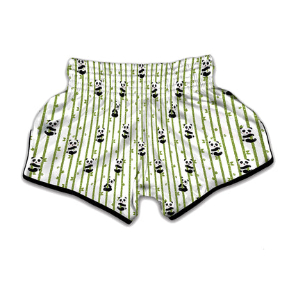 Cute Panda And Bamboo Pattern Print Muay Thai Boxing Shorts