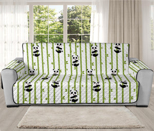 Cute Panda And Bamboo Pattern Print Oversized Sofa Protector