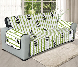 Cute Panda And Bamboo Pattern Print Oversized Sofa Protector