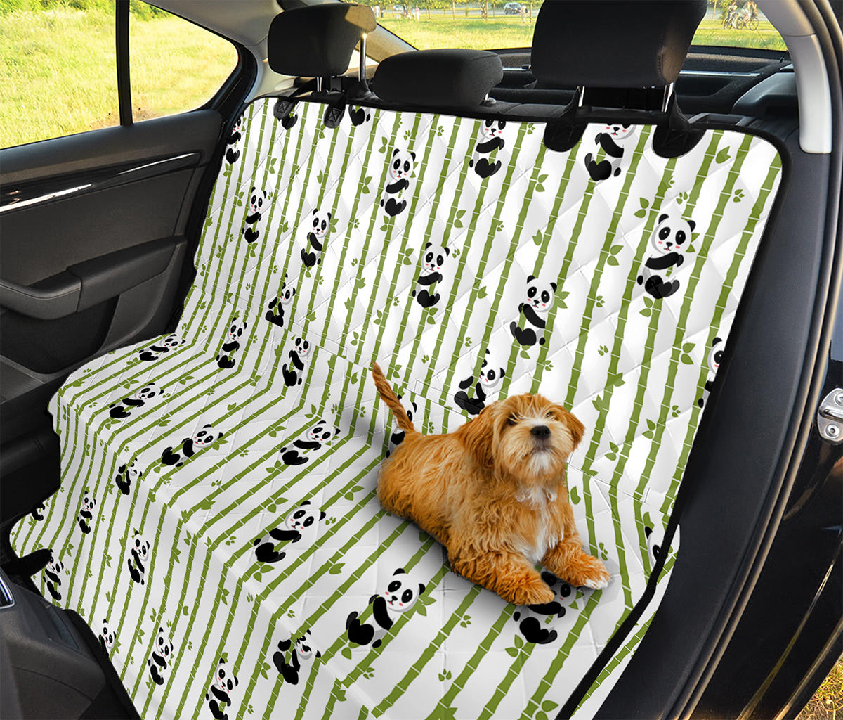 Cute Panda And Bamboo Pattern Print Pet Car Back Seat Cover