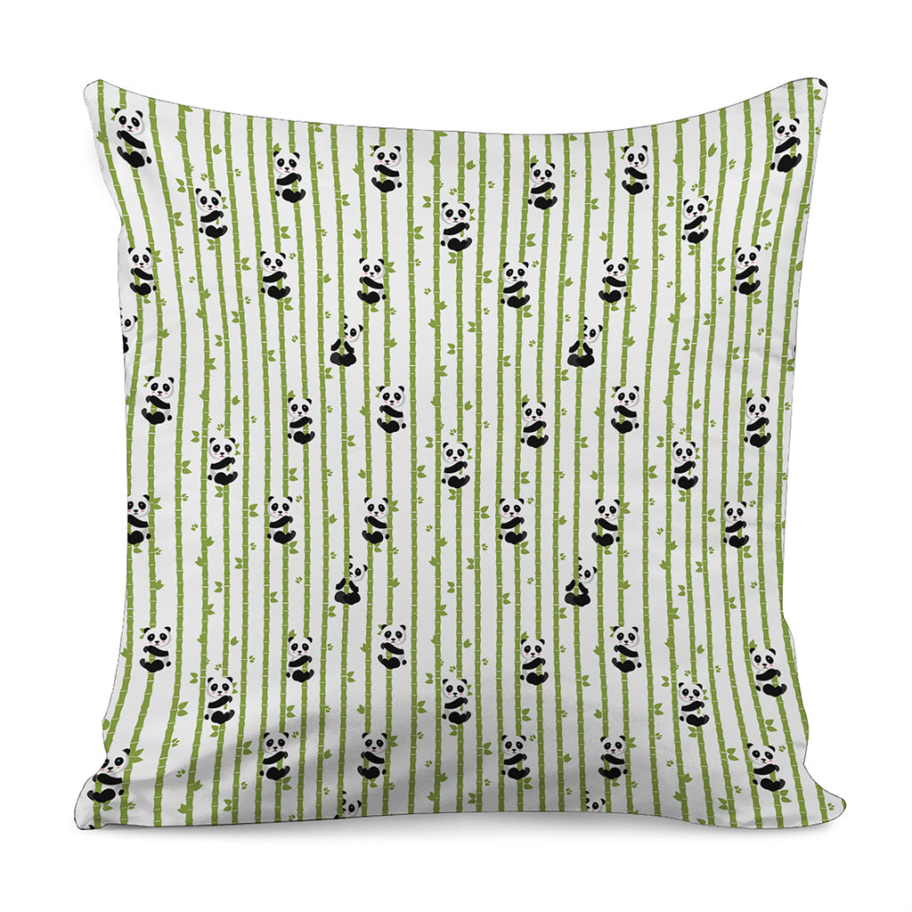 Cute Panda And Bamboo Pattern Print Pillow Cover