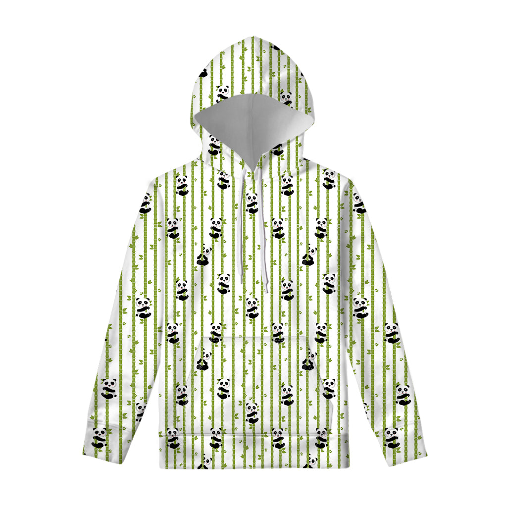 Cute Panda And Bamboo Pattern Print Pullover Hoodie