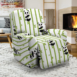 Cute Panda And Bamboo Pattern Print Recliner Slipcover