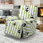 Cute Panda And Bamboo Pattern Print Recliner Slipcover